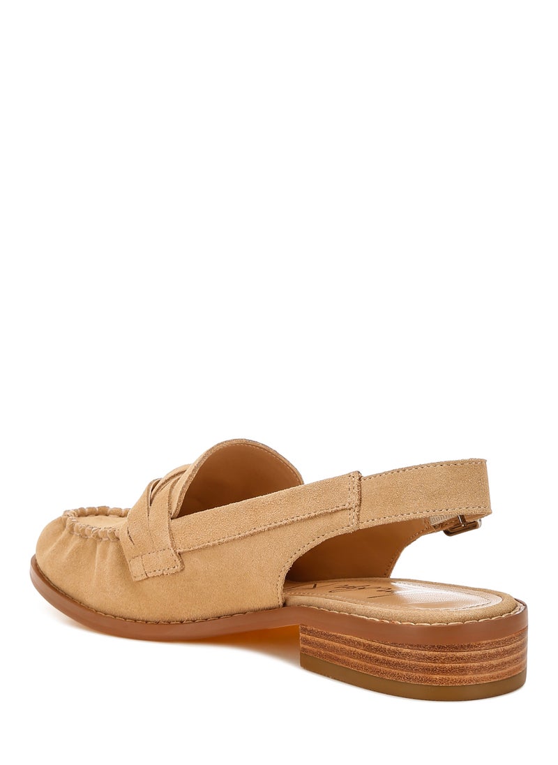 London Rag Woven Strap Slingback Loafers in Beige  - Image 3