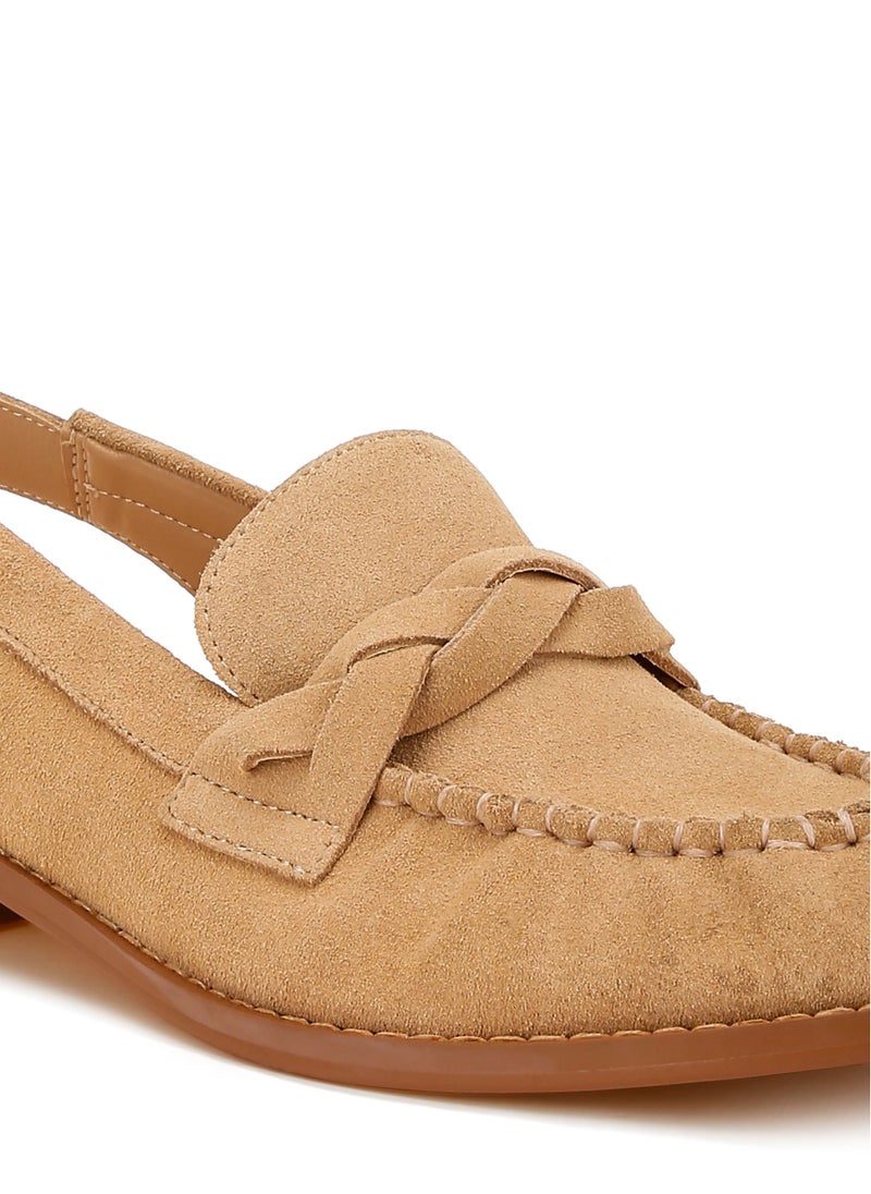 London Rag Woven Strap Slingback Loafers in Beige  - Image 5