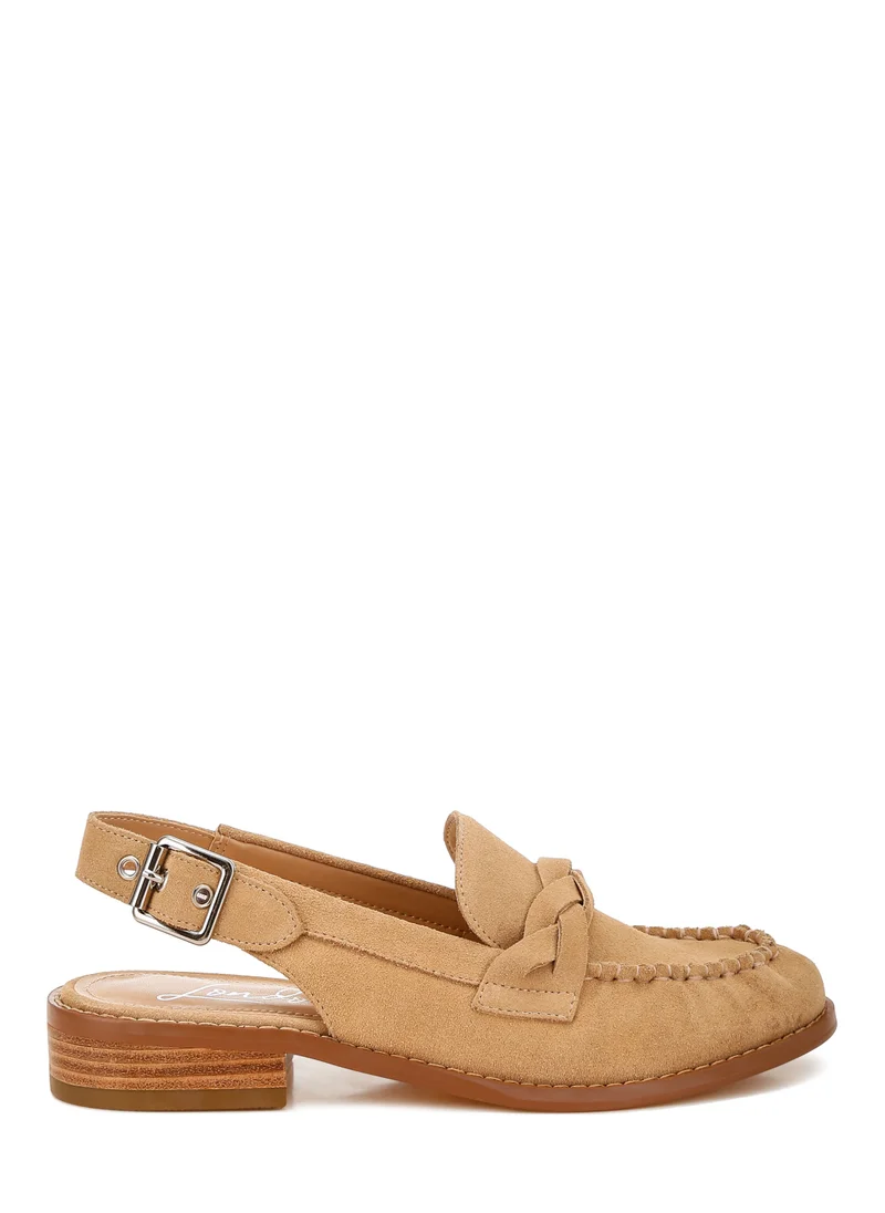 London Rag Woven Strap Slingback Loafers in Beige