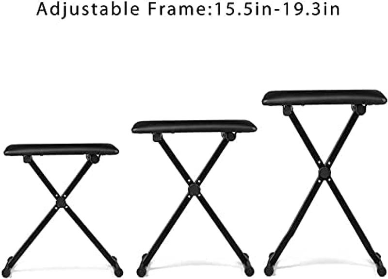 Megarya Single X Adjustable Piano Keyboard Stand with Padded Stool, Black - Image 5