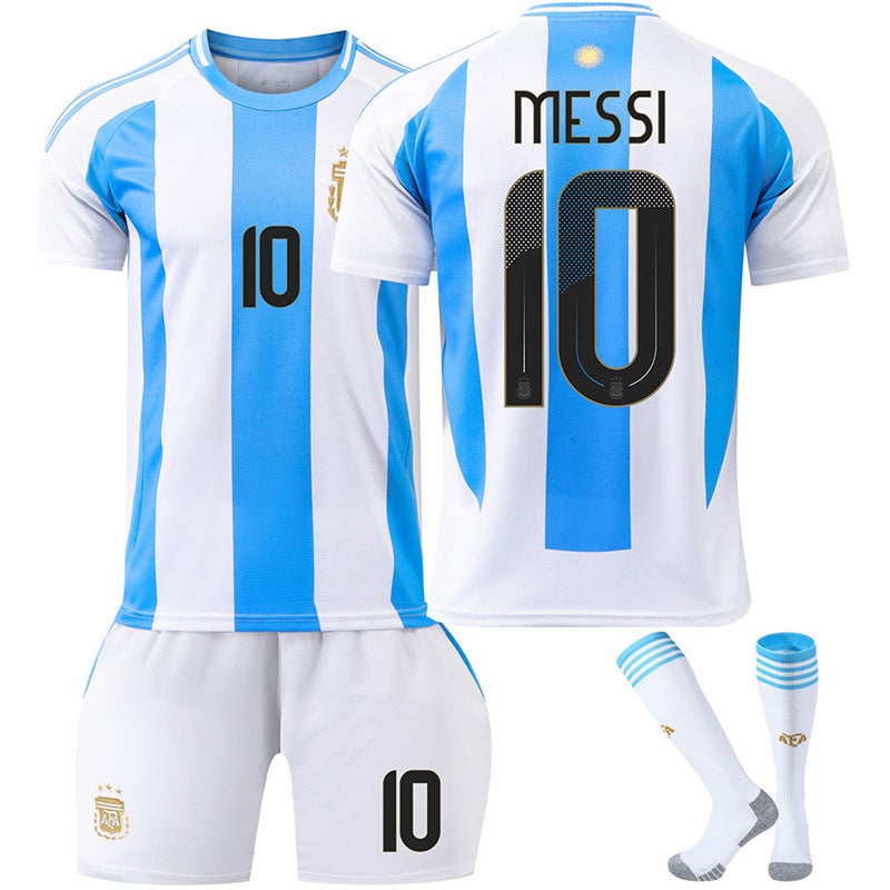 Generic Copa America Argentina Messi CR7 Soccer Kit 2425 argentina main white pants no. 10 messi + matching socks 