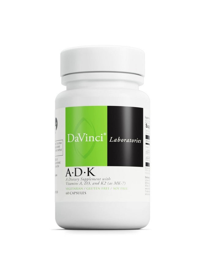 Davinci - Labs Adk Dietary Supplement To Support Bone Structure Heart Health And Immune Function With Vitamin A Vitamin D3 5000 Iu And Vitamin K2 Glutenfree 60 Vegetarian Capsules - Image 1