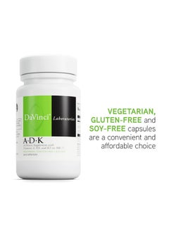 Davinci Labs Adk Dietary Supplement To Support Bone Structure Heart Health And Immune Function With Vitamin A Vitamin D3 5000 Iu And Vitamin K2 Glutenfree 60 Vegetarian Capsules  - Image 5
