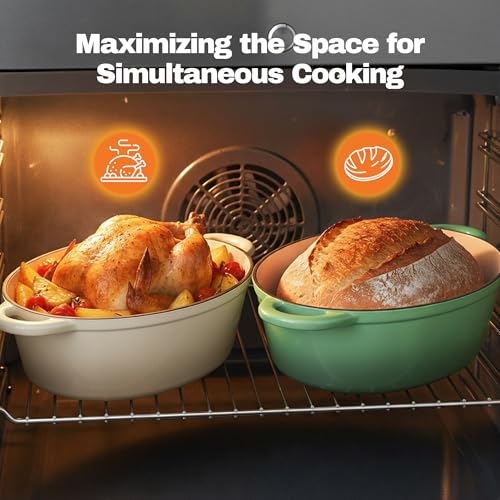 Kerilyn Oval Dutch Oven for Bread Baking, 4.5 Quart Non Stick Enameled Cast Iron Dutch Oven Pot with Lid, Oven Safe Oval Casserole with Lid up to 500°F for Baking, Braising, Stews, Roasting (Beige) - Image 4