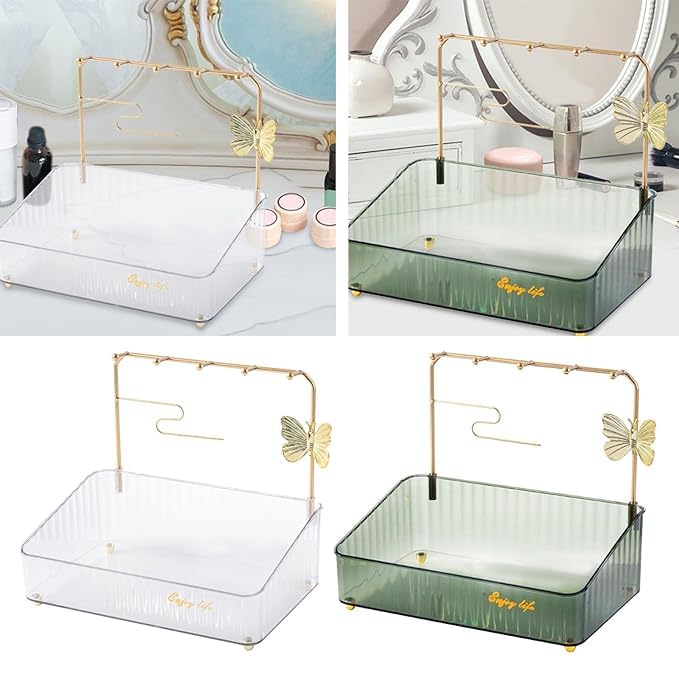 Luteti Luteti Jewelry Organizer Hanging Jewelry Stand Holder Necklace Holder Ring Storage Rack Organizer Tabletop Display Tray Hanger  - Image 5