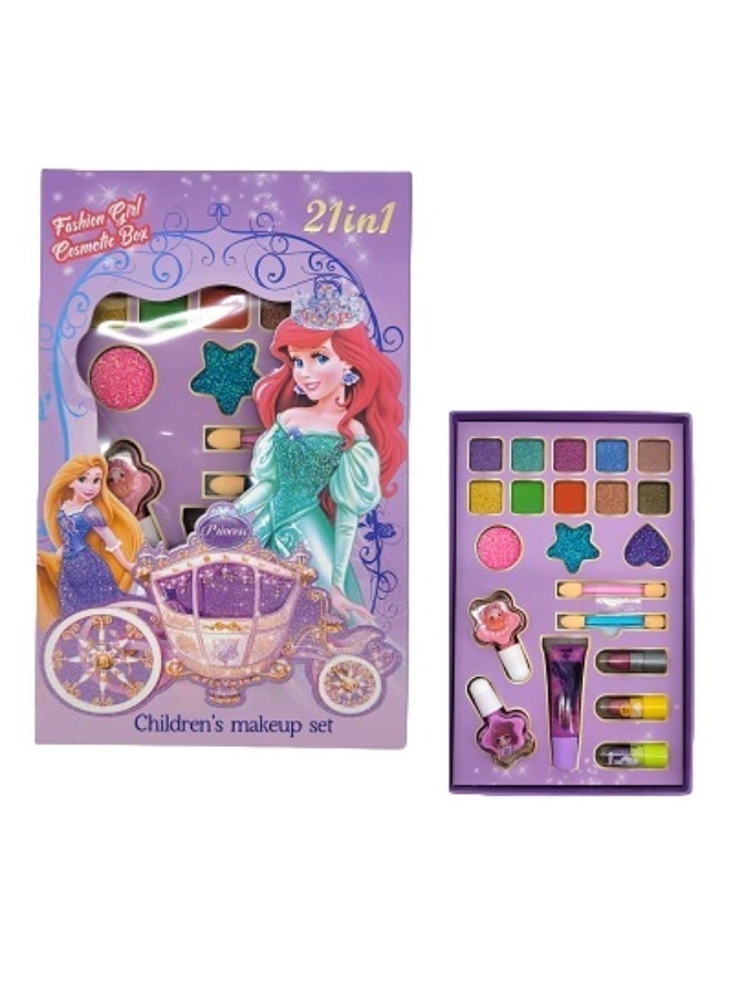Disney Princess Princess 21 items eyeshadow lipstick gloss varnishes brushes  - Image 1