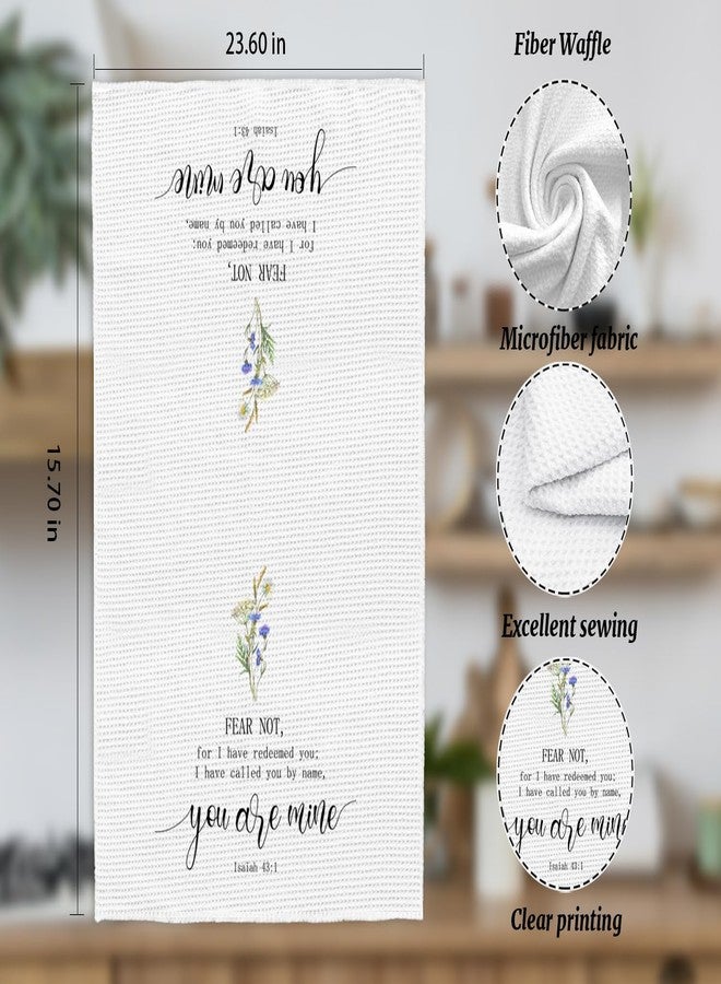 XYDEG Faith Based Gifts，Religious Christian Kitchen Dish Towel,Christian Bible Verse Isaiah 43:1 Kitchen Towels,Floral Hand Tea Towel for Home Kitchen Decor,Christian Gifts for Woman Man,16×24 Inches - Image 4