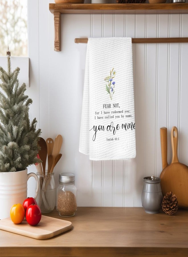 XYDEG Faith Based Gifts，Religious Christian Kitchen Dish Towel,Christian Bible Verse Isaiah 43:1 Kitchen Towels,Floral Hand Tea Towel for Home Kitchen Decor,Christian Gifts for Woman Man,16×24 Inches - Image 2