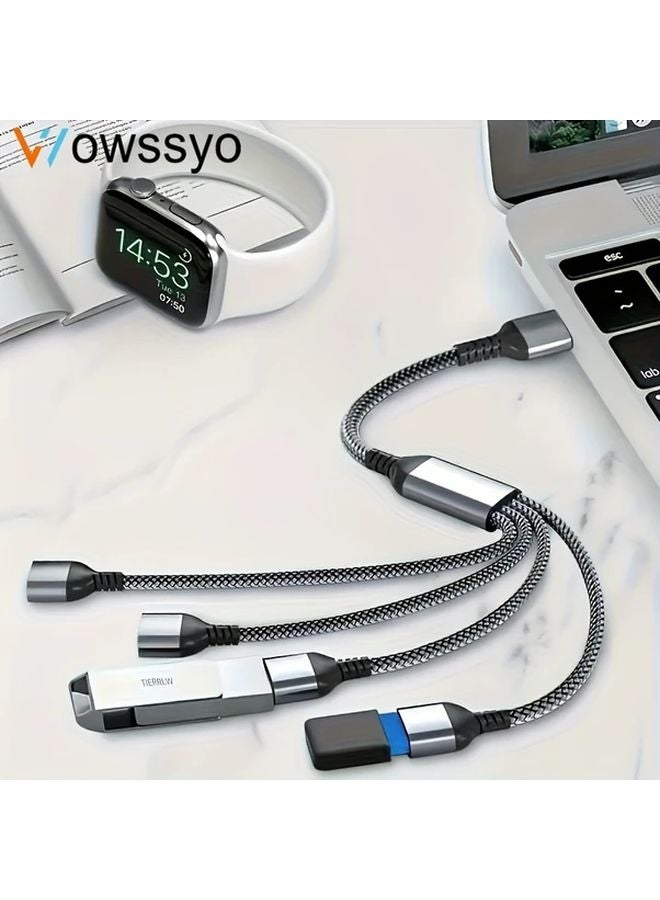 1pc 4 Port USB 2 0 Hub Adapter 1 Male to 4 Female Splitter 0 5m Cable for Data Transfer and Charging - Image 2