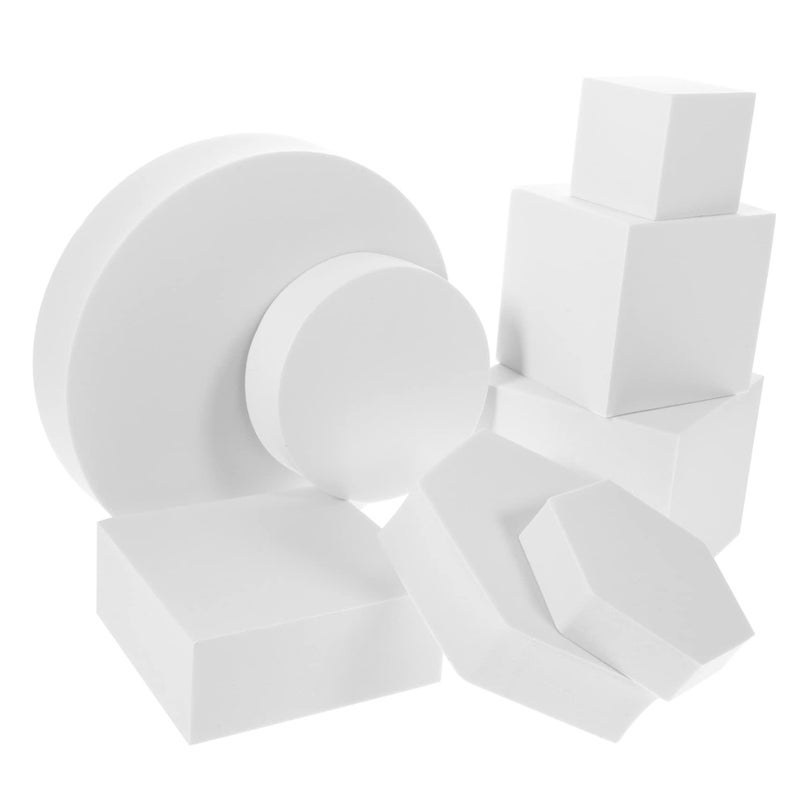 Artibetter 8 Pcs Geometry Cube Photo Props White Photography Props For Studio Shoot - Image 2