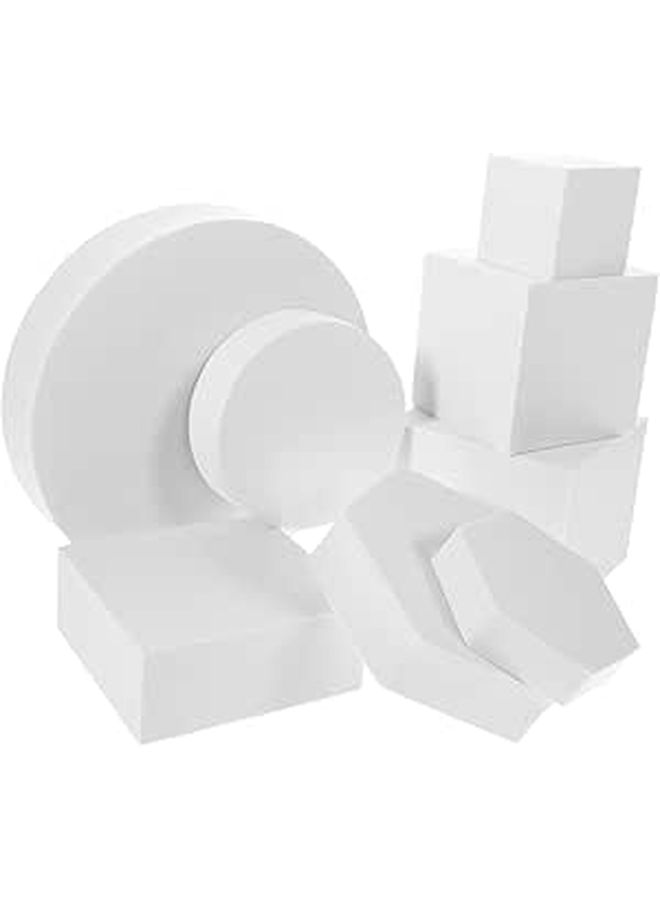 Artibetter 8 Pcs Geometry Cube Photo Props White Photography Props For Studio Shoot - Image 1