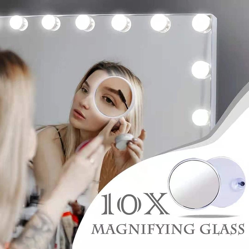 Kottova Vanity Mirror with Lights, 23"x18.1" Lighted Makeup Mirror with 15 Dimmable LED Bulbs, Hollywood Mirror with 3 Color Lightings, USB Charging Port Touch Control, Metal Frame,Plug in (White) - Image 4