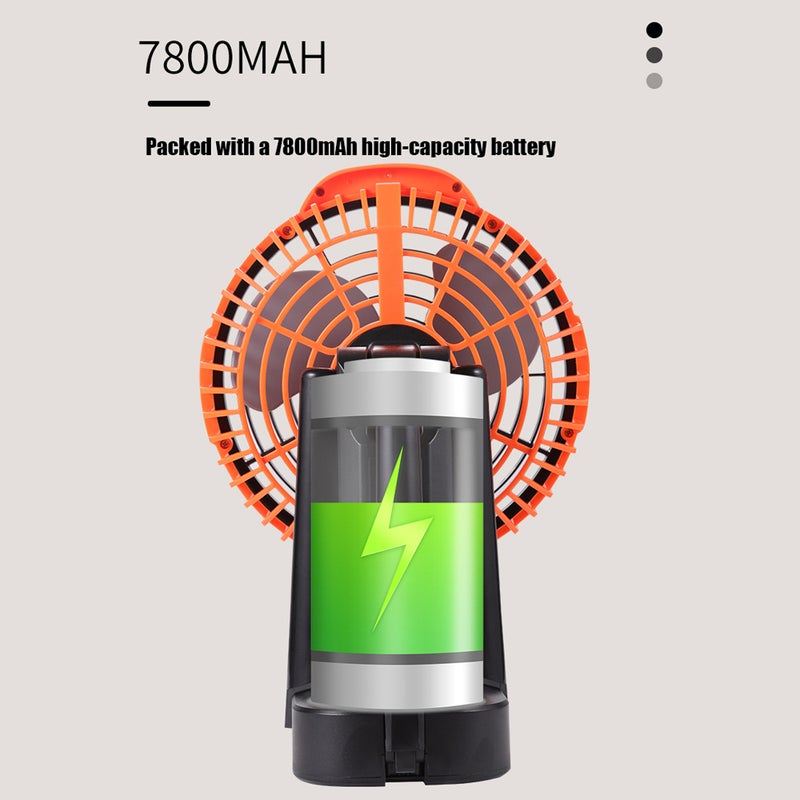 مروحة تخييم 2 في 1 مع ضوء LED - مروحة سقف خيم متعددة الوظائف قابلة لإعادة الشحن مع دعامة قائم الدعم تدعم 4 مستويات من سرعات الرياح للمنزل والمكتب والتخييم والتنزه والصيد - Image 3