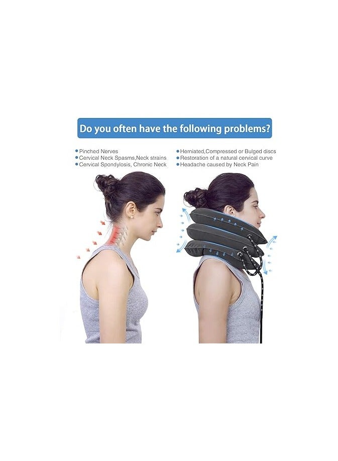 Sunany Cervical Neck Traction Device Inflatable Neck Support, Adjustable Neck Brace is Good for Spine Alignment and Chronic Neck Pain Relief, Traction Collar is Easy to Use at Home or Office - Image 2