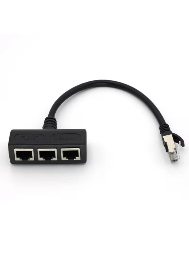 موزع إشارة - موصل RJ45 ذكر إلى 3 موصلات أنثى، موسع شبكة LAN سلبي، مناسب للمنزل/المكتب، متوافق مع أجهزة الكمبيوتر المكتبية/المحمولة، والمحولات، وأجهزة التوجيه، وأجهزة التلفزيون الذكية - التوصيل والتشغيل - Image 1