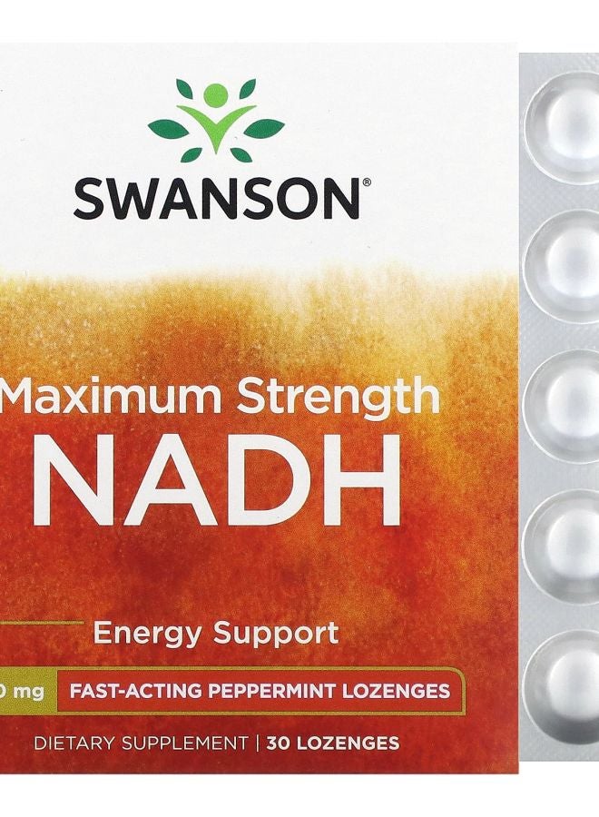 SWANSON Maximum Strength NADH Peppermint 20 mg 30 Lozenges