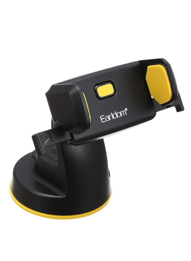 Earldom Car holder adjustable windshield and dashboard , 360 rotation safe and firm power attachment - EH-44 / black and yellow - Image 1