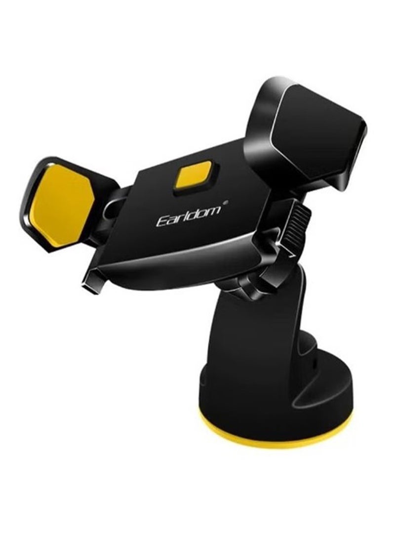 Earldom Car holder adjustable windshield and dashboard , 360 rotation safe and firm power attachment - EH-44 / black and yellow - Image 2