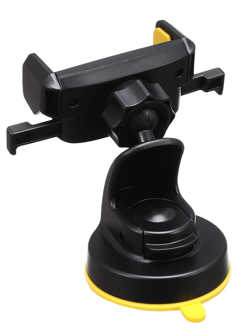 Earldom Car holder adjustable windshield and dashboard , 360 rotation safe and firm power attachment - EH-44 / black and yellow - Image 4