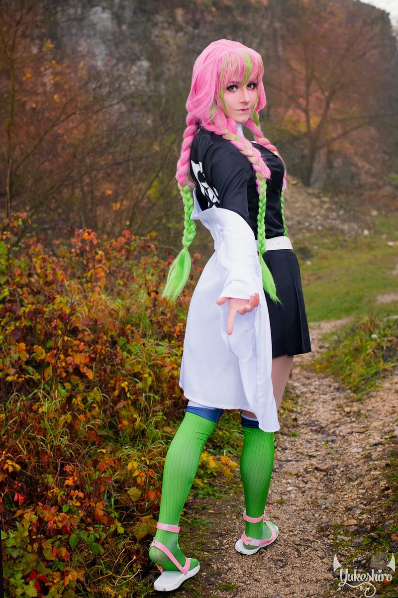 FCCAM FCCAM FCCAM Mitsuri Cosplay Mitsuri Full Set Kanroji Mitsuri Kimono Mitsuri Costume Kanroji Anime Outfit for Halloween XS - Image 5