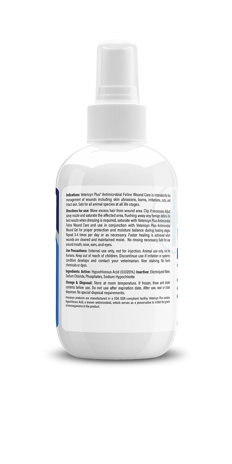 Vetericyn Plus Cat Wound Care Spray | Feline Healing Aid and Skin Repair for Wounds, Sores, and Abrasions, Provides Itch Relief for Cats Irritated Skin. 3 Ounces - Image 5
