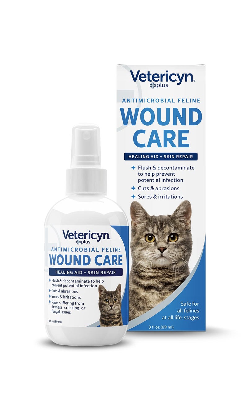 Vetericyn Plus Cat Wound Care Spray | Feline Healing Aid and Skin Repair for Wounds, Sores, and Abrasions, Provides Itch Relief for Cats Irritated Skin. 3 Ounces - Image 1