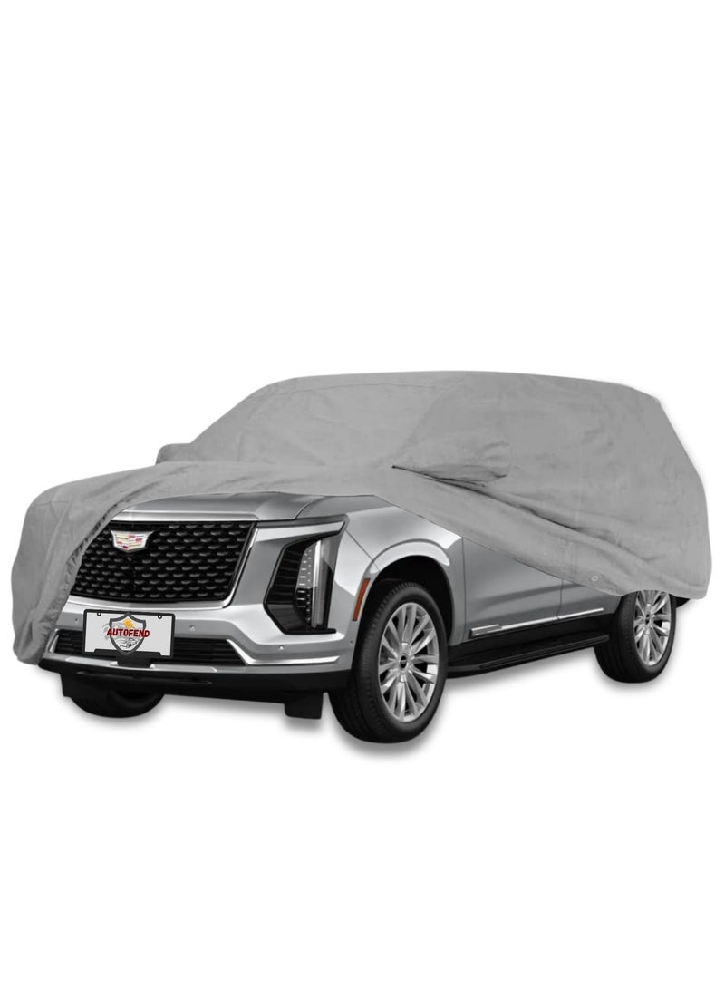 Zipporah All Weather Premium Lightweight 6-Layers Protective Car Cover 210T Compatible for 2021-2025 Cadillac Escalade and 2023-2025 Cadillac Escalade V with Left Driver Side Door Zipper, Security Lock and Mirror Pockets - Image 1