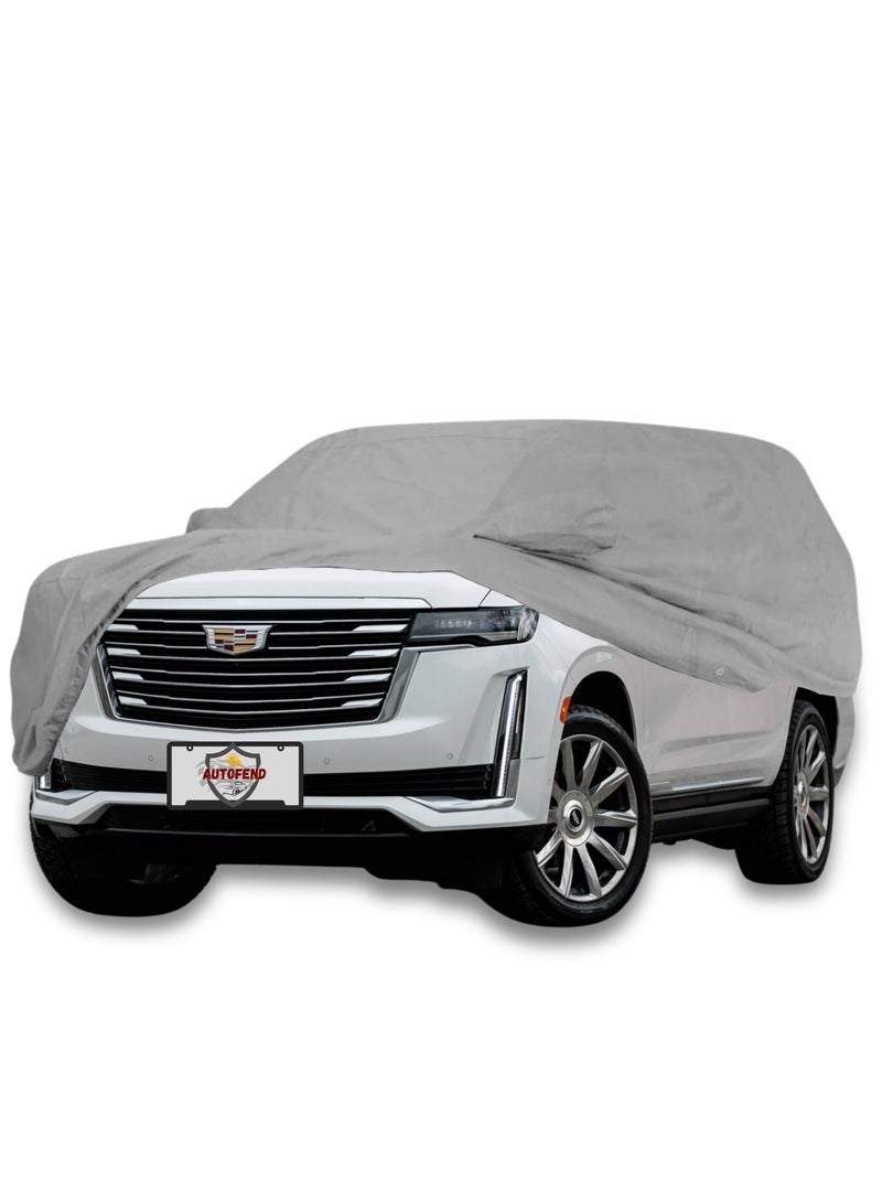 Zipporah All Weather Premium Lightweight 6-Layers Protective Car Cover 210T Compatible for 2021-2025 Cadillac Escalade and 2023-2025 Cadillac Escalade V with Left Driver Side Door Zipper, Security Lock and Mirror Pockets - Image 2