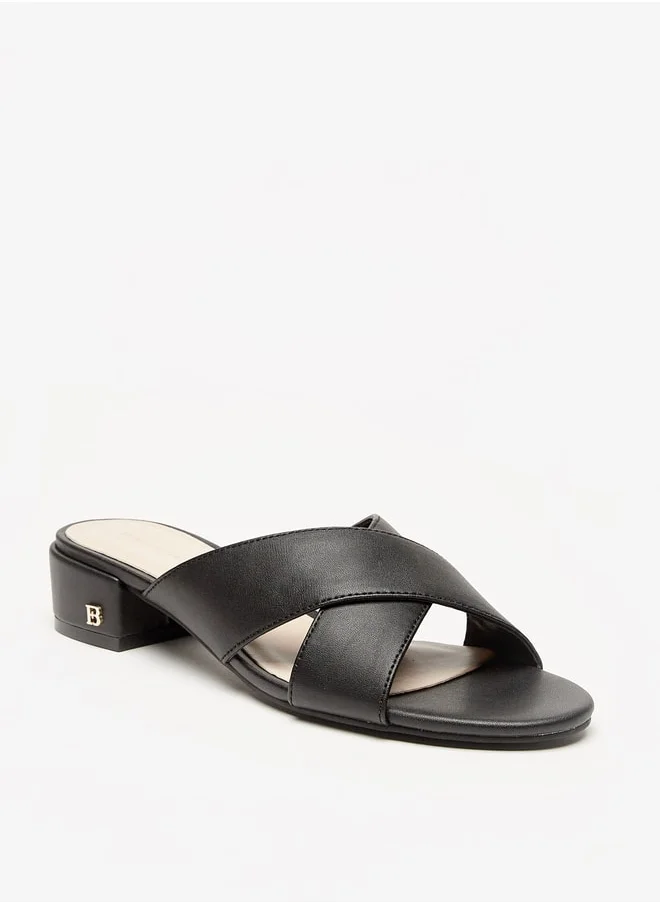 فلورا بيلا من شو إكسبرس Women Cross Strap Slip-On Sandals with Block Heels