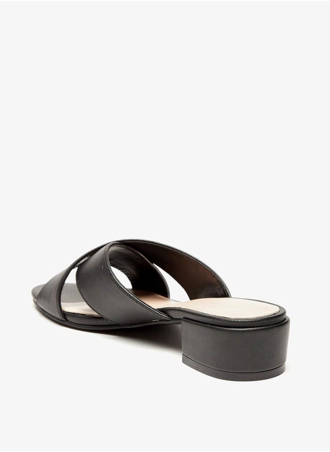 Flora Bella By Shoexpress - Women Cross Strap Slip-On Sandals with Block Heels - Image 1