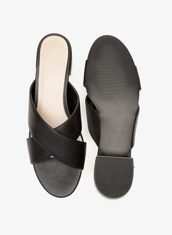 Flora Bella By Shoexpress - Women Cross Strap Slip-On Sandals with Block Heels - Image 1