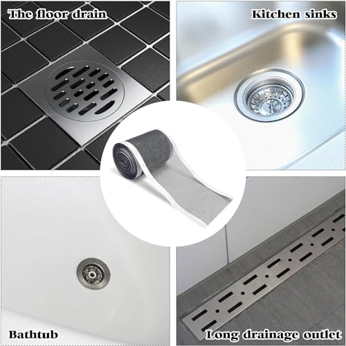 Rushwak Self Adhesive Mesh Roll for Bathroom Drain Kitchen Sink Strainer Disposable Hair Catcher Shower Drain Mesh Stickers Cuttable PVC Mash Shower Drain Cover Hair Catcher for Any Length (12cm x 4m) - Image 4