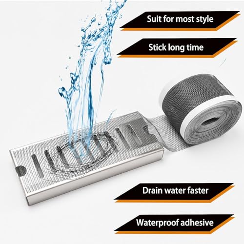 Rushwak Self Adhesive Mesh Roll for Bathroom Drain Kitchen Sink Strainer Disposable Hair Catcher Shower Drain Mesh Stickers Cuttable PVC Mash Shower Drain Cover Hair Catcher for Any Length (12cm x 4m) - Image 5