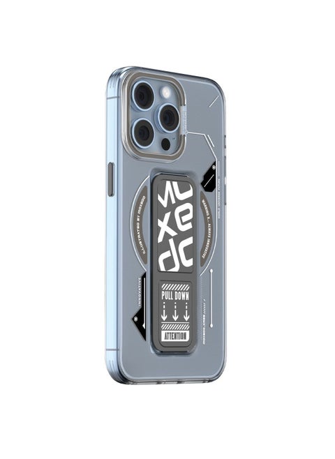 Moxedo Magnetic Protective Case Scratch Resistant Drop Protection with Built-in Extendable Grip Stand Compatible for iPhone 13 Pro Max 6.7 inch - Grey