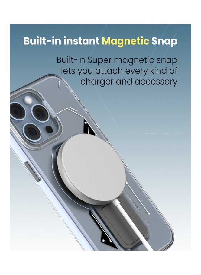 Moxedo Moxedo Magnetic Protective Case Scratch Resistant Drop Protection with Built-in Extendable Grip Stand Compatible for iPhone 13 Pro Max 6.7 inch - Grey  - Image 2