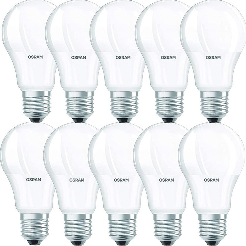 OSRAM 10 قطع E27 Value Classic A75 أبيض دافئ 10 وات قاعدة لولبية بلوري 2700 كلفن LED - Image 1