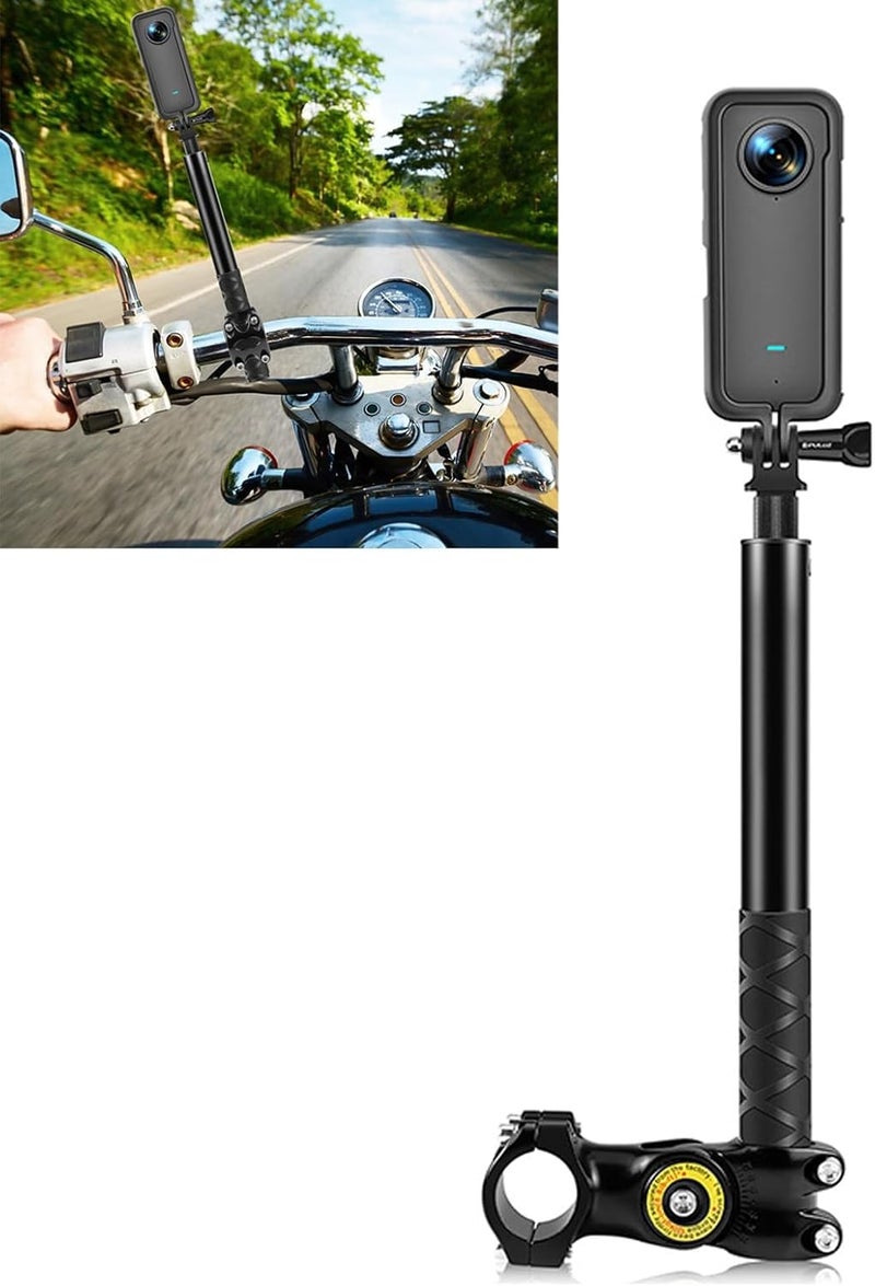 eWINNER Motorcycle Invisible Selfie Stick Handlebar Mount Motorcycle Bike Camera Bracket/Bicycle Clamp Mount for GoPro Hero 13 12 11 10 9 8 /for Insta360 X5 X4 X3/for DJI Osmo Action 5 PRO 4 3 Camera Most item matching trendy design - Image 1