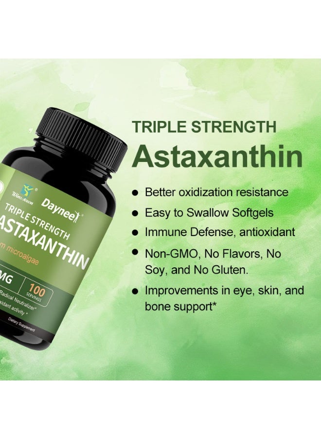 Winstown Triple Strength Astaxanthin Softgels | 12mg High Concentration Microalgae Extract | 100 Capsules - Image 3