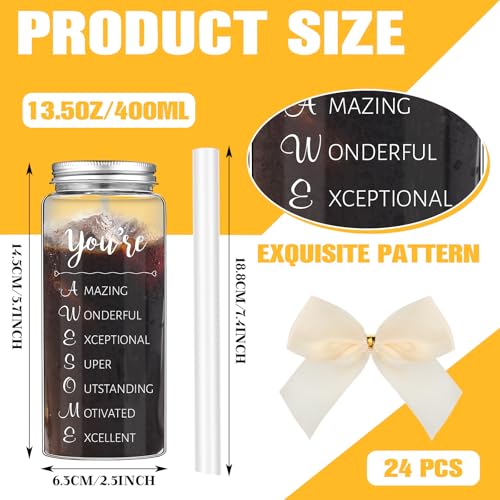 Skylety 24 Pack Inspirational Appreciation Gifts Bulk for Women Employee Coworker Teacher Appreciation Gift Cups Bulk with Lid Straw 135 oz You Are Awesome Gifts Plastic Tumbler for Employee Staff - Image 3