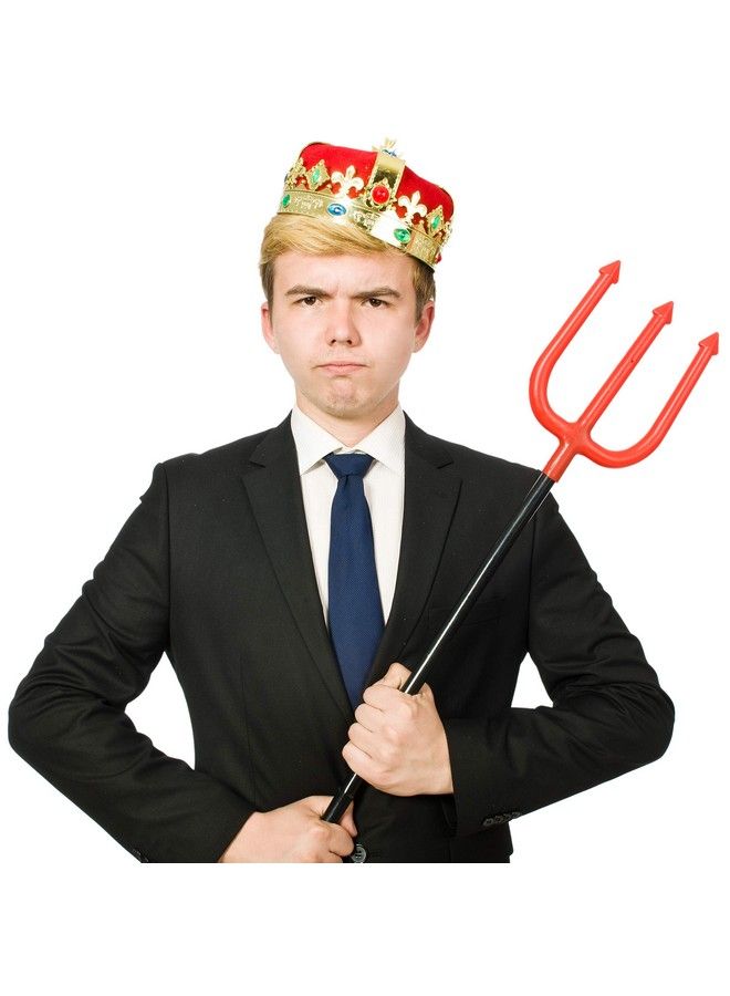 Skeleteen Regal Gold King Crown Royal Red Felt Imperial Jeweled Mens And Womens Unisex Party Dress Up Accessory Crowns 1 Piece - Image 5