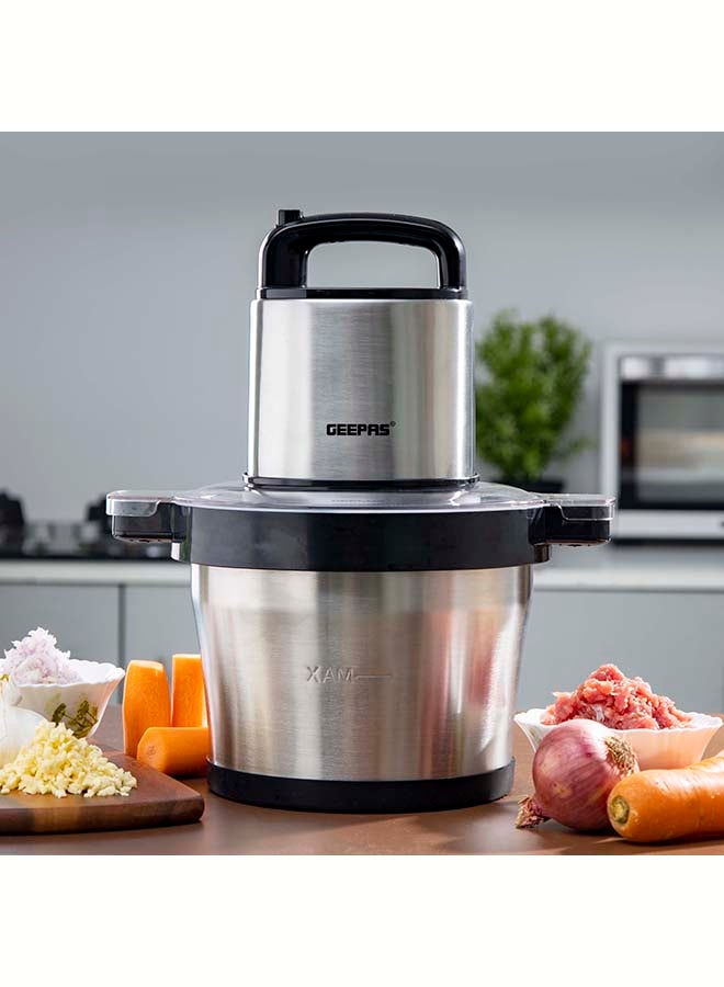 GEEPAS Multi Chopper With Stainless Steel Gear, Stainless Steel Blade, 3 Speed Control, 6L Capacity,With Overheat Protection 6 L 1200 W GMC42023 Silver - Image 5