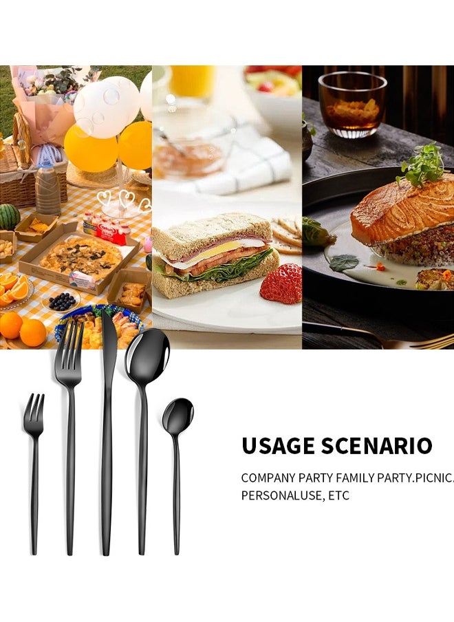 XiuWoo 30-Piece Stainless Steel Knife Fork Spoon Full Set for Home Office Restaurant Hotel  - Image 5