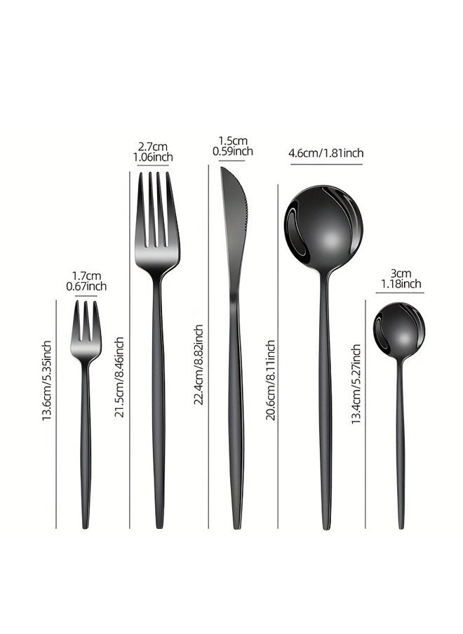 XiuWoo 30-Piece Stainless Steel Knife Fork Spoon Full Set for Home Office Restaurant Hotel  - Image 2