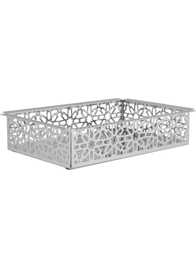 السيف  ريمان صينية تقديم حديد استيل بغطاء كروم صغيرة - Image 4