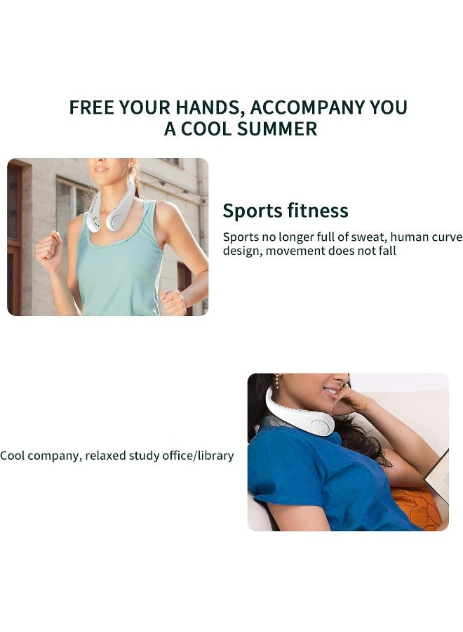 WMKD Neck-Hanging Fan, 3-Gear Wind Hands Free Bladeless Fan, U-shaped Neck Hanging Hanging Neck Air Cooler for Home Outdoor - Image 3