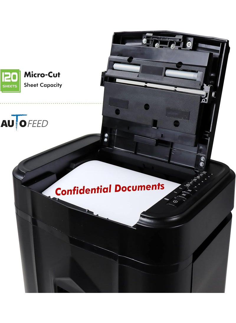 AURORA Aurora AU120MA 120Sheet Auto Feed High Security MicroCut Paper Shredder  30 Minutes Black  - Image 3