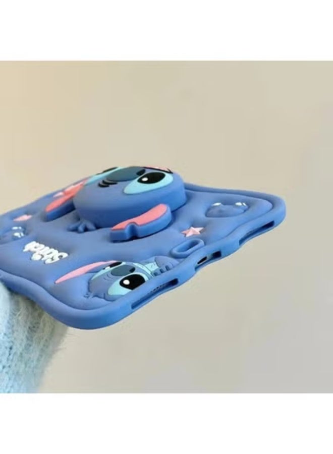 ستيتش غطاء حامل «Fekra Cartoon» ثلاثي الأبعاد بمقبض سيليكون لأجهزة iPad Air مقاس 11 بوصة طرازات 7/6 (2025 M3/2024 M2) / iPad Air مقاس 10.9 بوصة طرازات 5/4 (2022/2020) -  (BlueB) - Image 2
