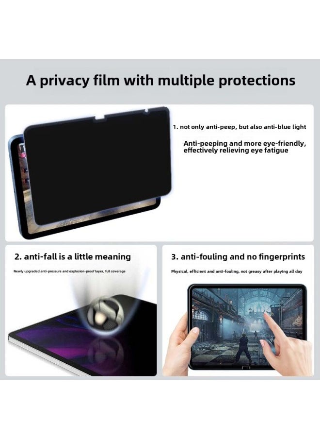 Generic - For 2024 Apple IPadPro11 Inch 360 ° Anti-peep Film Apple Air13 Four-sided Anti-peep Film-Color:360 ° All-round Four-side Peep-proof Anti-fingerprint Anti-dazzle Film (packaging Color Card + Film Tool)-Size:ipadmini 6 - Image 1
