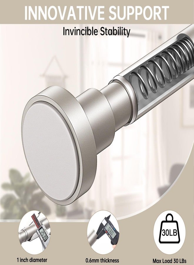 BRIOFOX Shower Curtain Rod Adjustable 18-78 Inch, Stainless Steel Spring Tension Shower Rod No Drilling Non Slip, Silver - Image 4