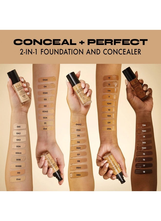 MILANI - Conceal + Perfect 2 In 1 Foundation + Concealer Cocoa (1 Fl. Oz.) Cruelty Free Liquid Foundation Cover Under Eye Circles Blemishes & Skin Discoloration For A Flawless Complexion - Image 1